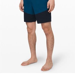 lululemon athletica Blue and Black Swim Trunks